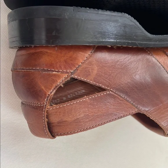 Cole Haan Slip On Sandals Men's Size 10.5 M Brown Leather Fisherman Huarache - Picture 11 of 13